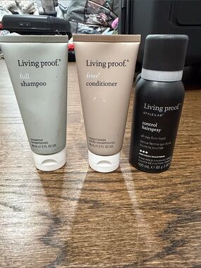 Living Proof Hairspray, Shampoo & Conditioner- travel sizes 2 oz and 3 oz